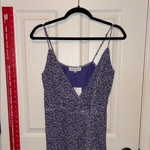 KARINA GRIMALDI Marisa Printed Rushed Midi Wrap Lavender Dress